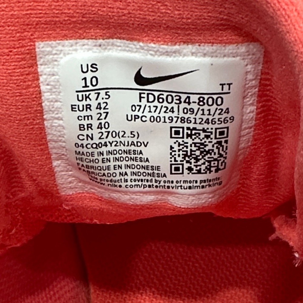 Nike Women's Coral/Purple Running Shoes - Lightweight Trainer 10Med - Picture 7 of 9